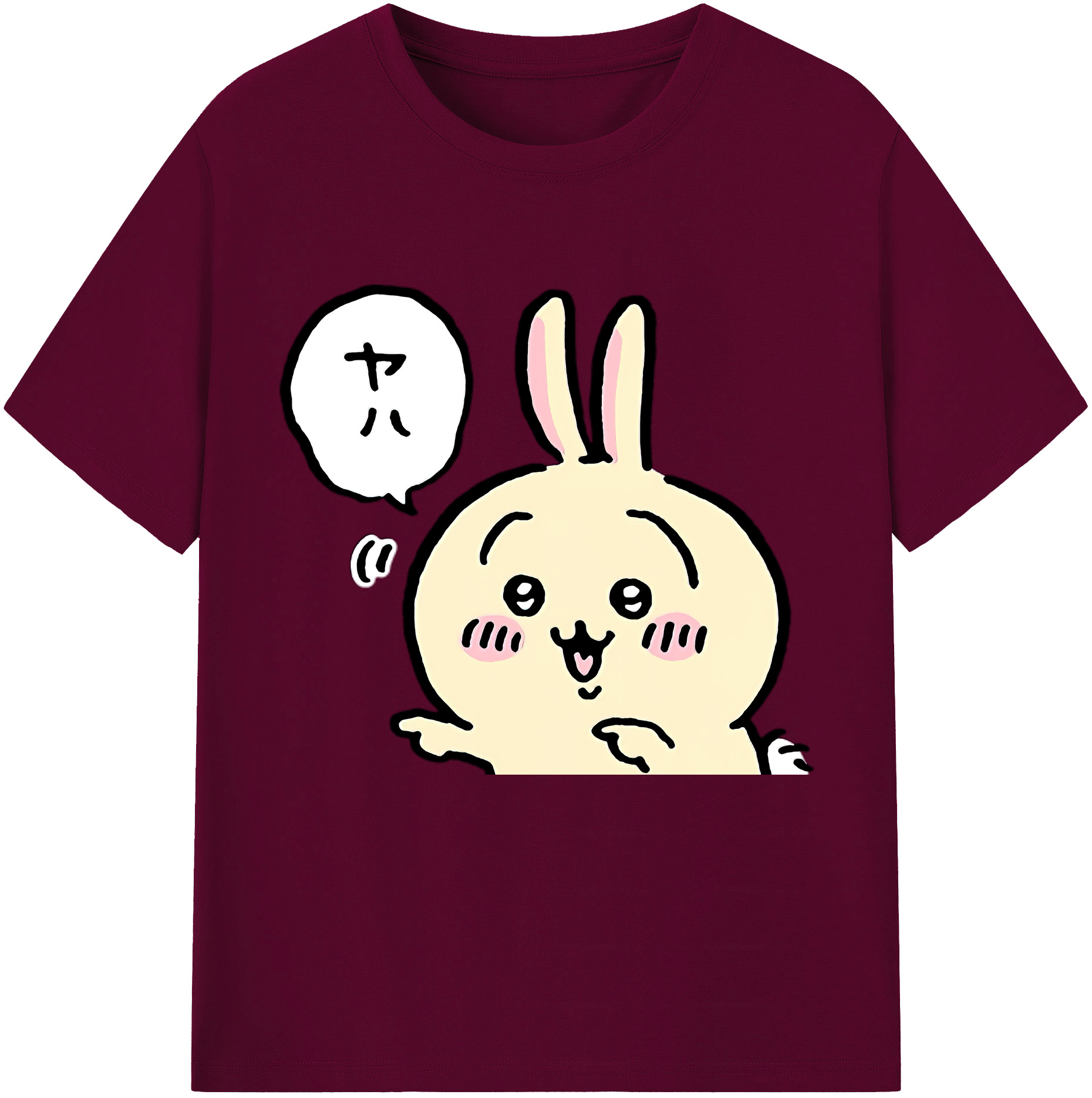 （画像用） ちいかわ うさぎ Chii-kawa usagi レディースカジュアルプリントTシャツ（綿100％）